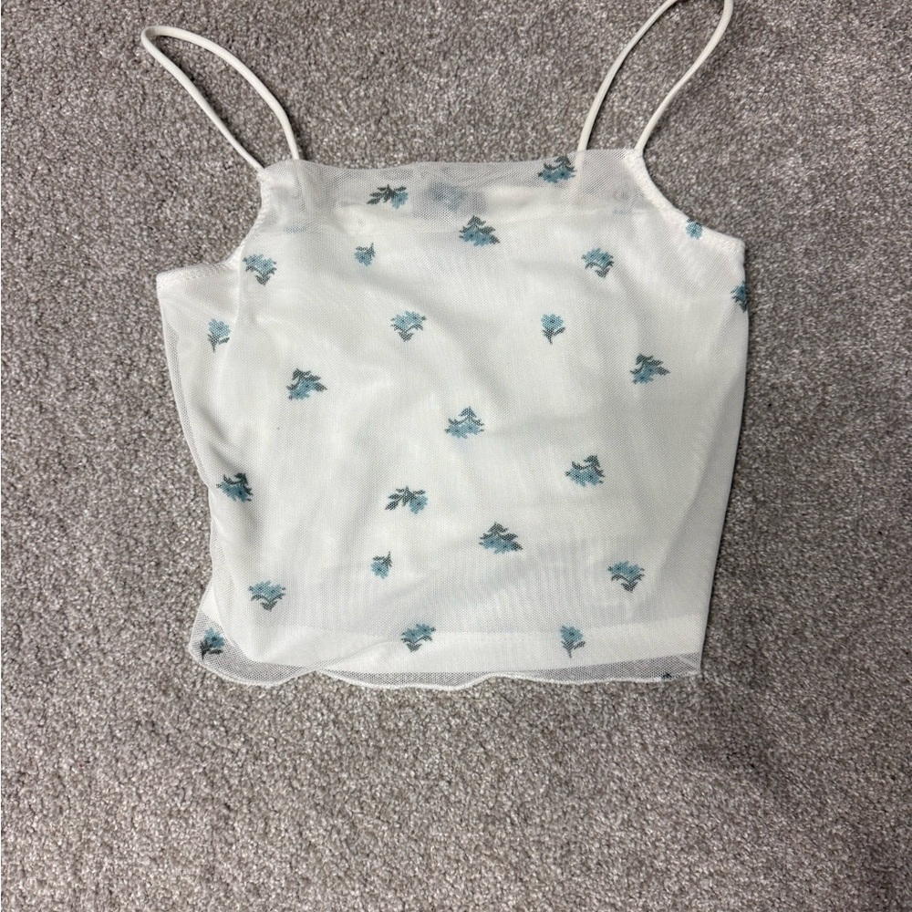 Wild Fable Cream Sleeveless Crop Camisole